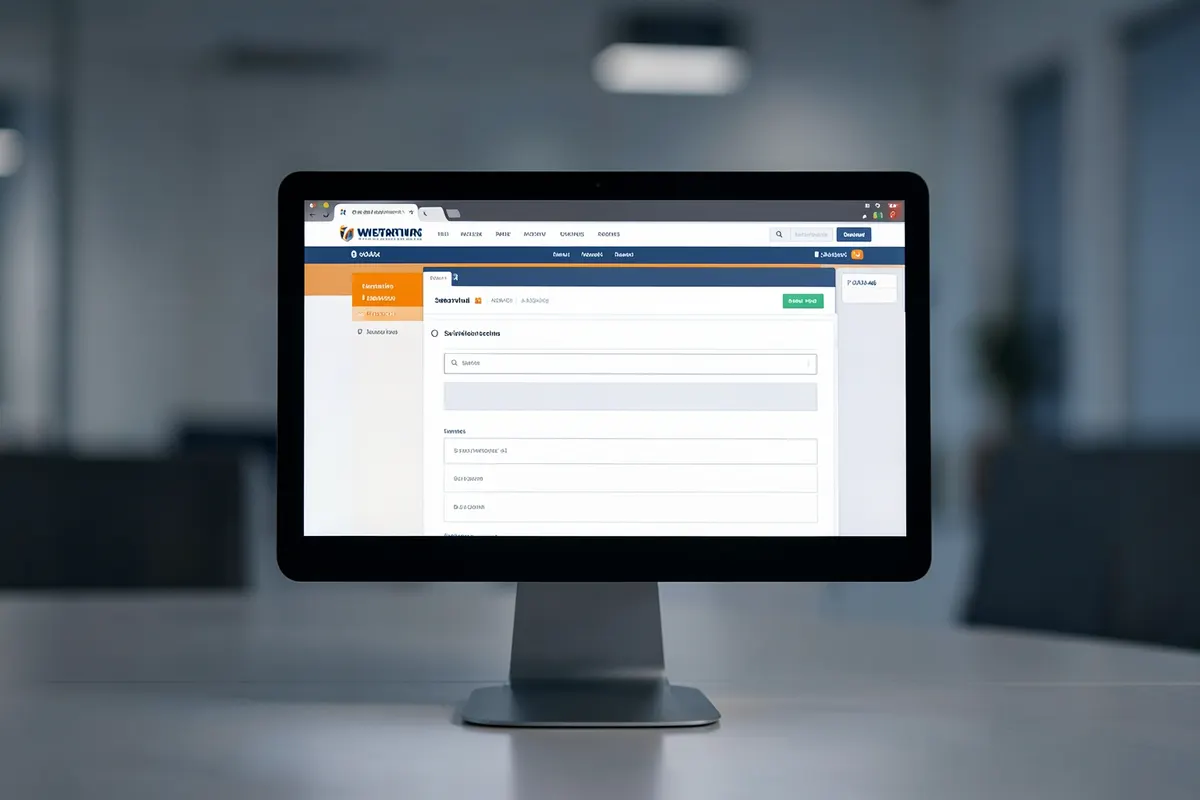 Um computador exibindo um portal online com informações de consulta de auto de infração fiscal.