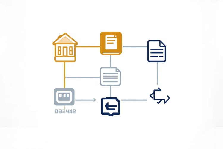 Um diagrama de fluxo simplificado mostrando as etapas do Simples Nacional, com ícones representando entrada, processamento e saída de dados fiscais.