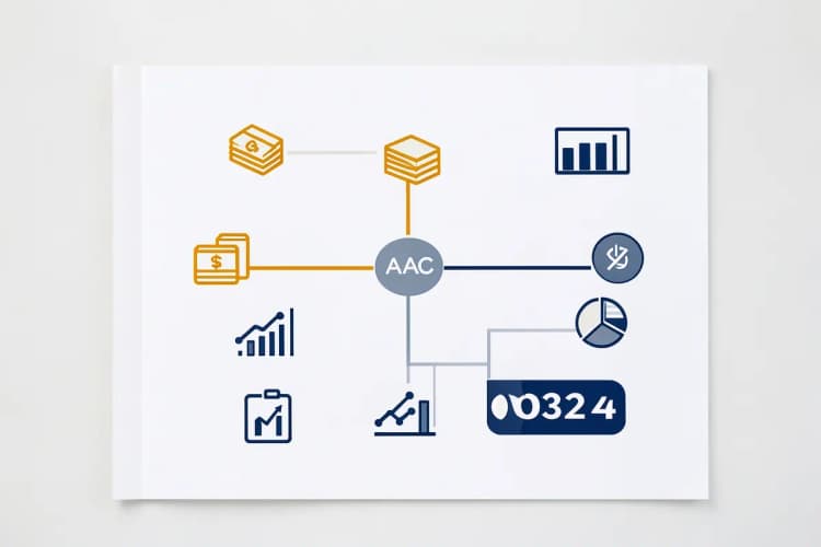 Um diagrama de fluxo mostrando etapas de planejamento com ícones de dinheiro e gráfico.