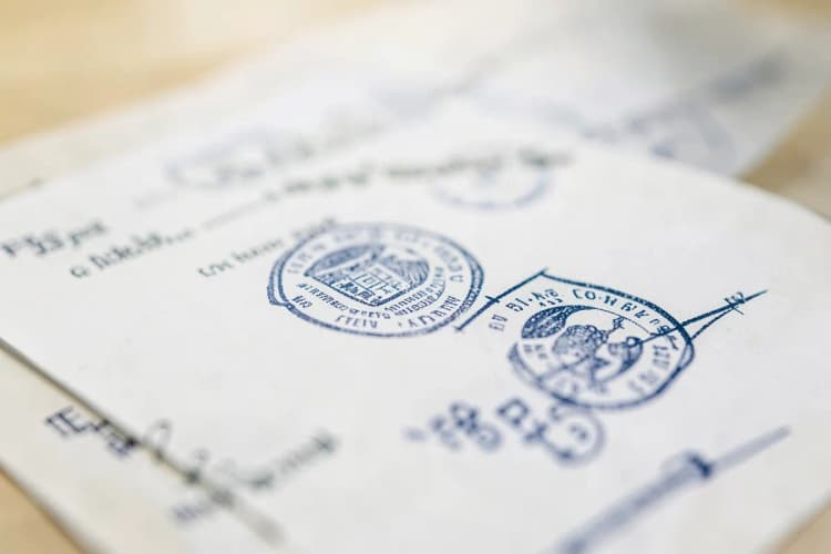 Um documento legal com selos e carimbos, representando um processo judicial.