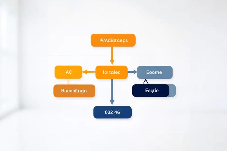Um diagrama de fluxo simples com setas conectando caixas de texto em um fundo branco, em plano médio, luz frontal uniforme, sem pessoas.